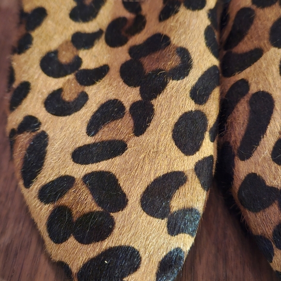 SOLE SOCIETY Kaniesa Leopard Cow Hair Pointed Toe Flats. Black/Tan Size 7.5 - Picture 9 of 9